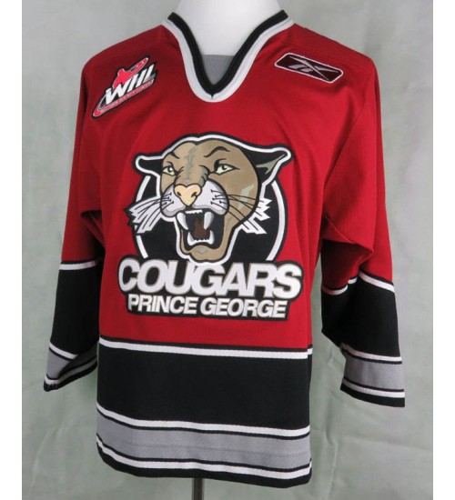 Custom WHL Prince George Cougars 2005 09 Alternate Premier Hockey Jersey White